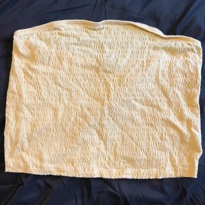 yellow american eagle tube top.